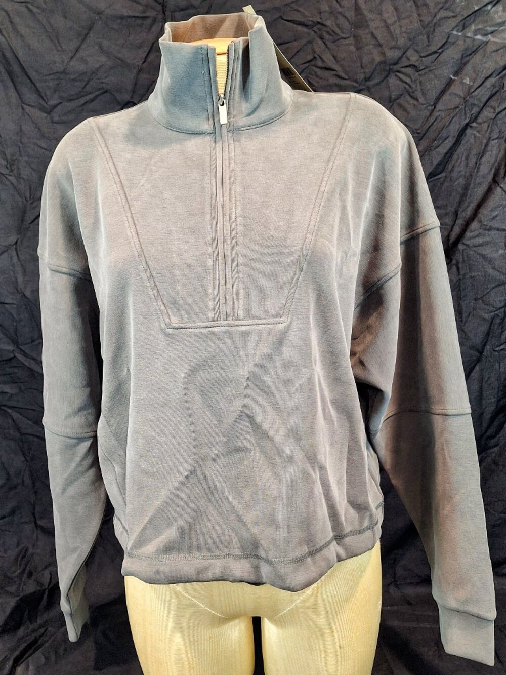 Sweaty Betty Sand Wash Funnel Neck 1/2 Zip Sweatshirt Size M NWT